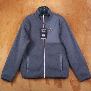 FOUR LAPS Mens Jacket Small Gray Zip Up Reversible Lead Sherpa FOURLAPS $148